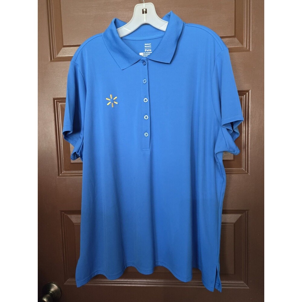 Walmart Polo Shirt Womens Size 2XL Blue Associate Work Uniform Short Sleeve